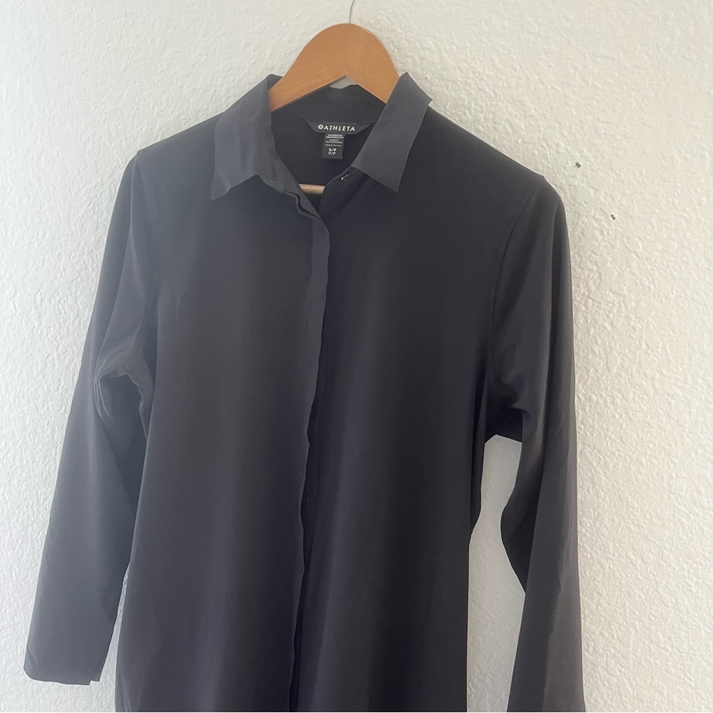 ATHLETA Urbanite Dress Black #846038 Casual Shirt Style Missing BELT Size S/P - Picture 5 of 16